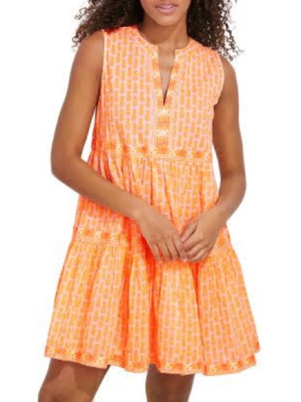 NWT Vineyard Vines Women’s Sleeveless Pineapple Printed Tiered Dress